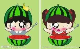 男孩吃瓜动漫图片高清,男孩动漫吃瓜瞬间，萌态尽显